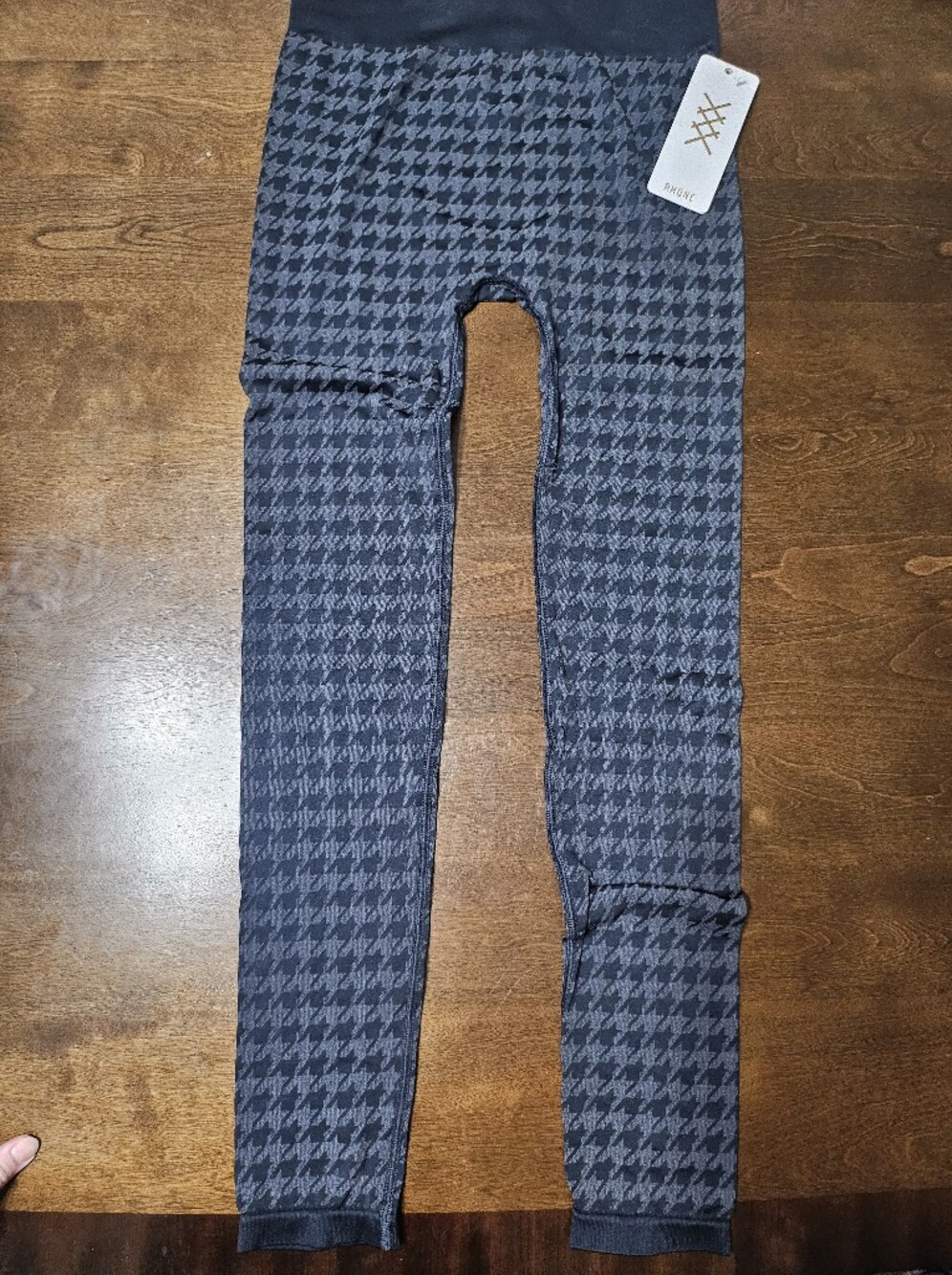 Rhone Womens Houndstooth Navy Base Layer Leggings